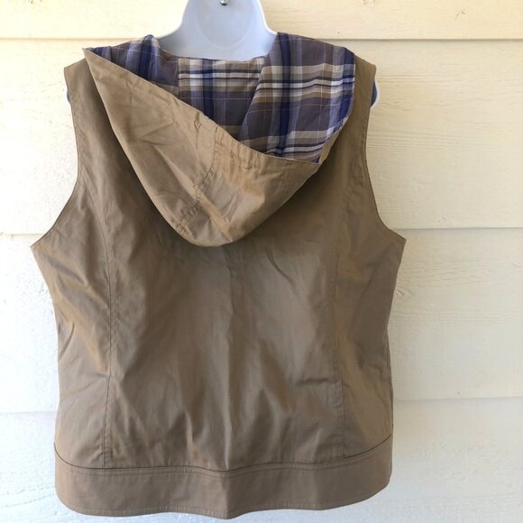 NWT! Christopher & Banks Size L Reversible Hooded Zip Front Vest - Picture 6 of 16